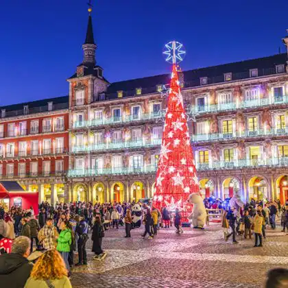 Árvore de Natal na Plaza Mayor, Madrid