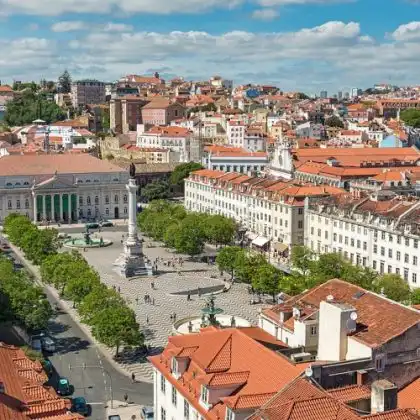 vista aérea de cidade de Portugal