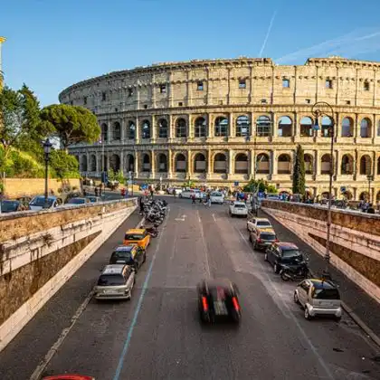 Carros alugados em Roma, na Itália
