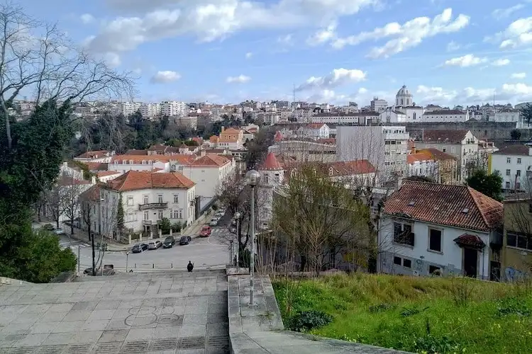 Vista aérea do bairro da Praça da República, em Coimbra.