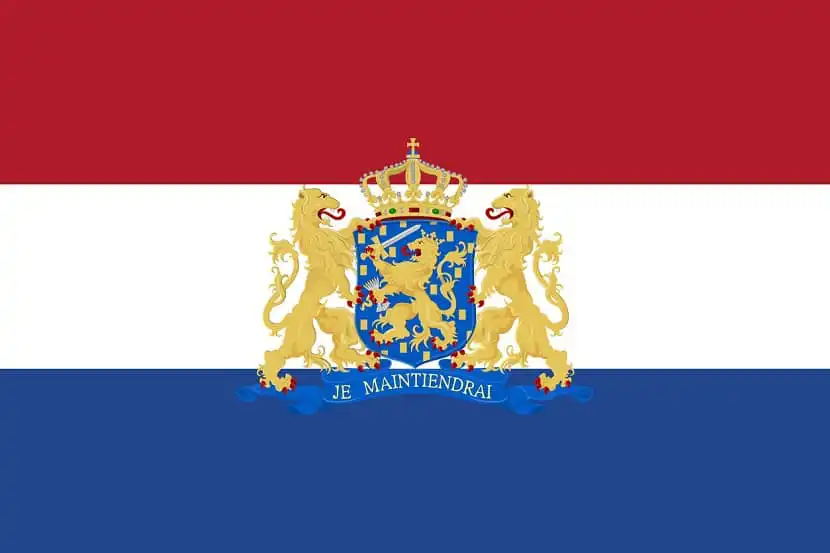 bandeira da Holanda com brasão 