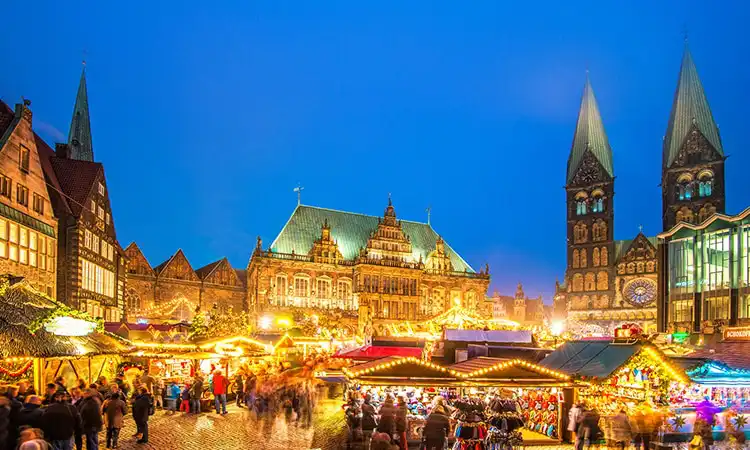 Bremen: mercado de natal na cultura da Alemanha