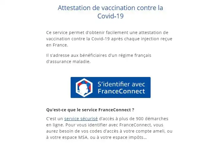 Certificado de vacinação covid-19 França