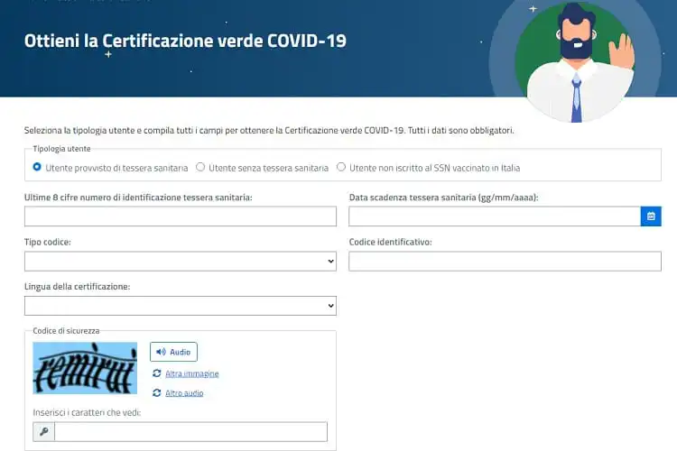 Certificado de vacinação covid-19 Itália
