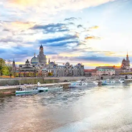 Vista do rio Elba para a cidade de Dresden