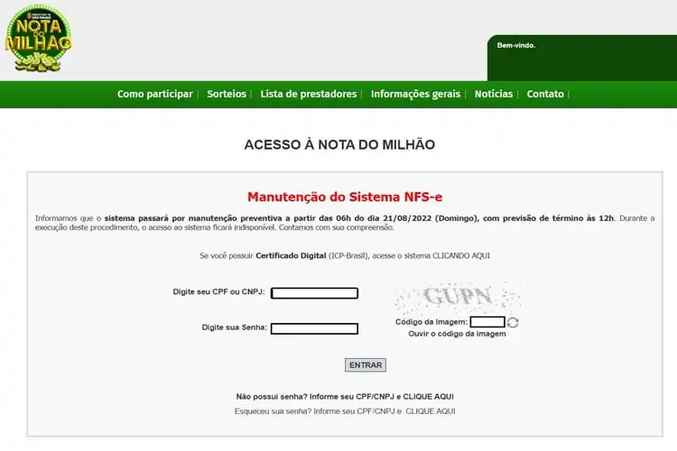 Emissão de NF prefeitura de São Paulo acesso a nota