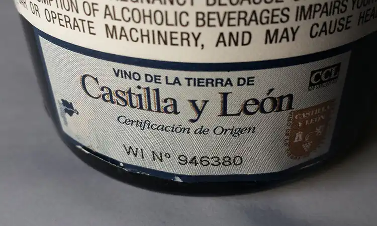 Etiqueta de vinho Espanhol