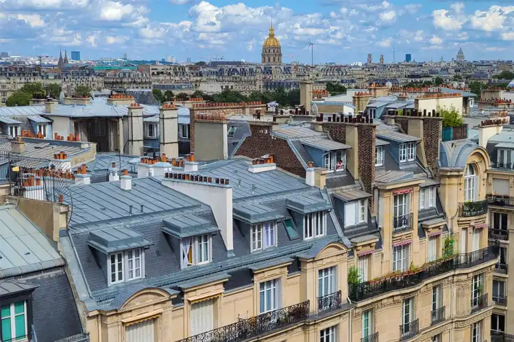 Vista dos telhados de Paris, França
