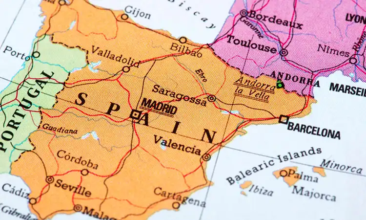 mapa da Espanha atual