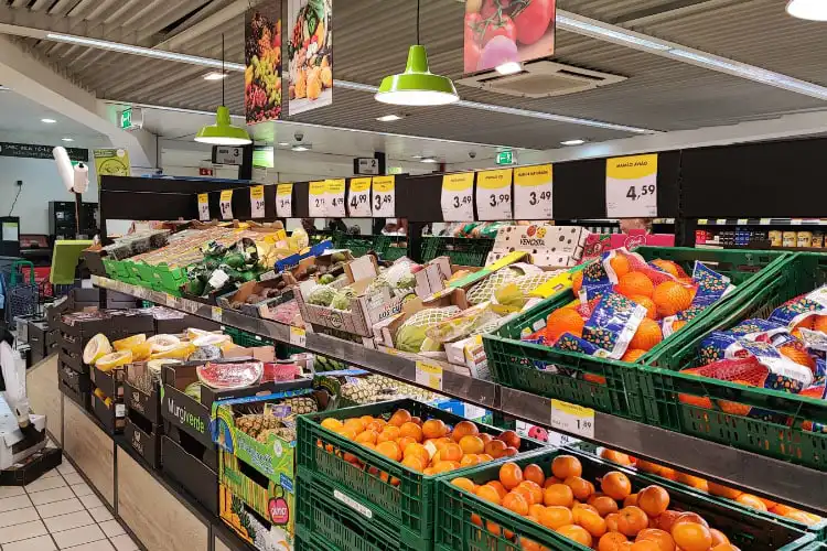 Preço dos alimentos em um supermercado de Portugal