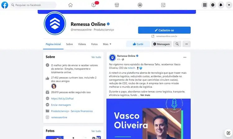 Remessa Online é seguro site facebook