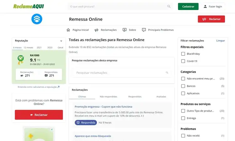 Remessa Online é seguro site