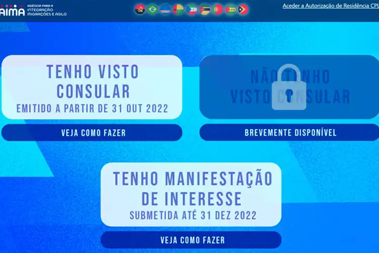 Tela do site da AIMA