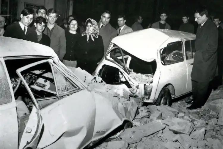 Lisboa após o terremoto de 1969.