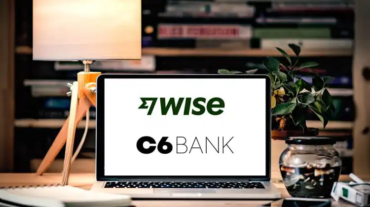 Wise ou C6 Bank em tela de computador