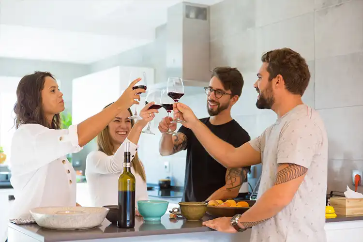 Grupo de amigos em Portugal