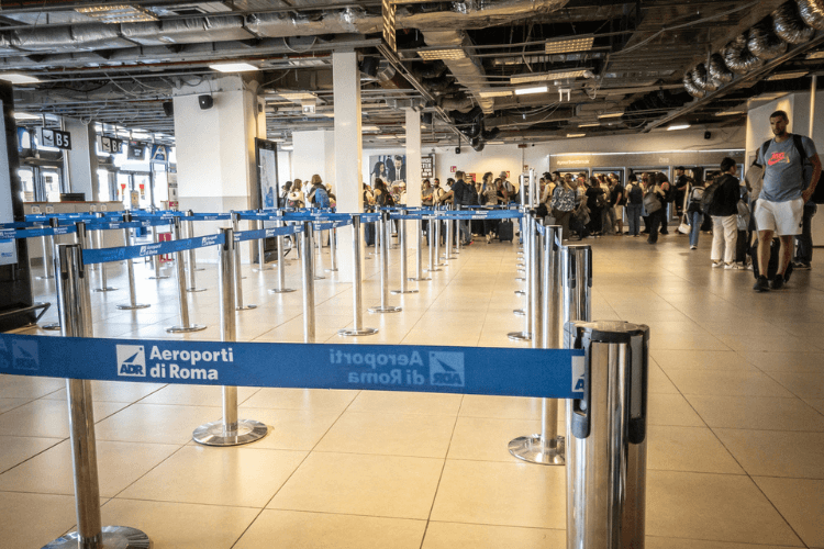 Aeroporto Fiumicino de Roma, na Itália
