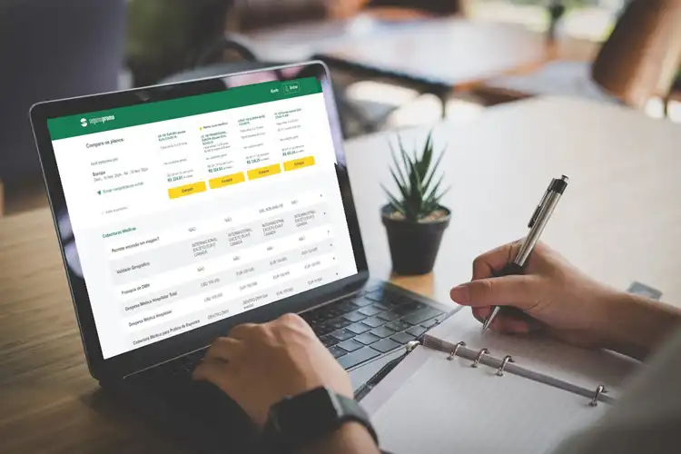 Mockup do site do Seguros Promo