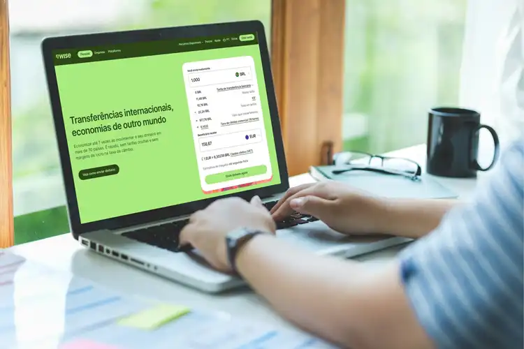 Mockup do site da Wise