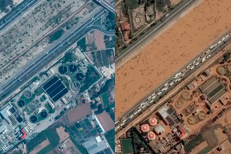 Comparativo do antes e depois da Dana