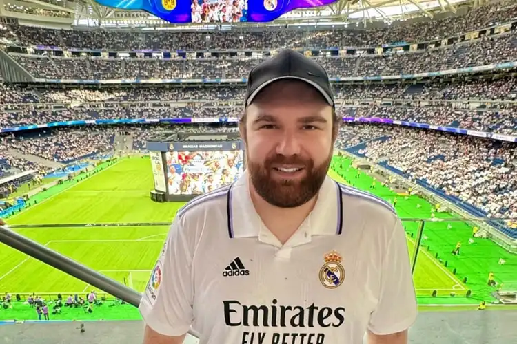 Vini Susin no estádio do Real Madrid