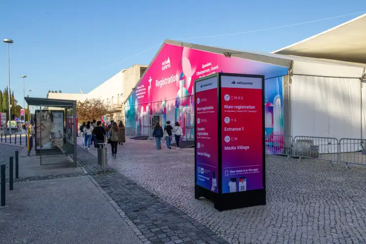 Credenciamento da Web Summit em Lisboa.