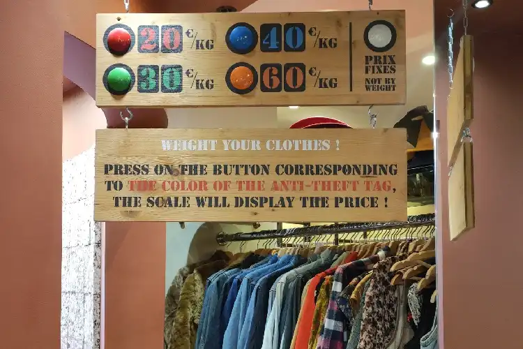 Preços das peças por quilo, no Kiloshop.