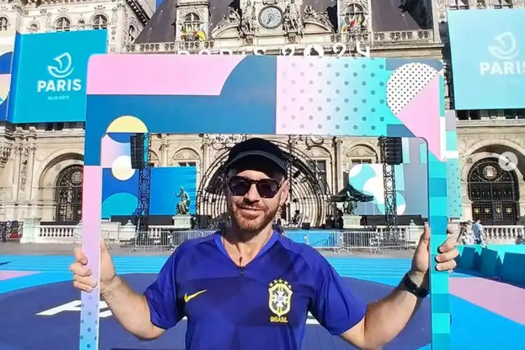 André Luis Cia, jornalista brasileiro, nas olimpíadas de Paris