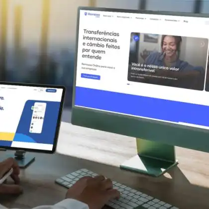Mockup dos sites da PayPal e Remessa Online