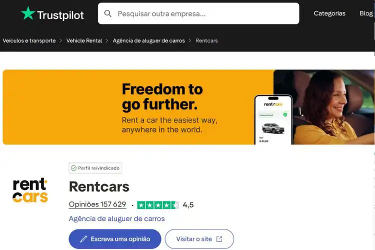 Print da home da Rentcars