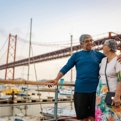 Casal de idosos em Lisboa