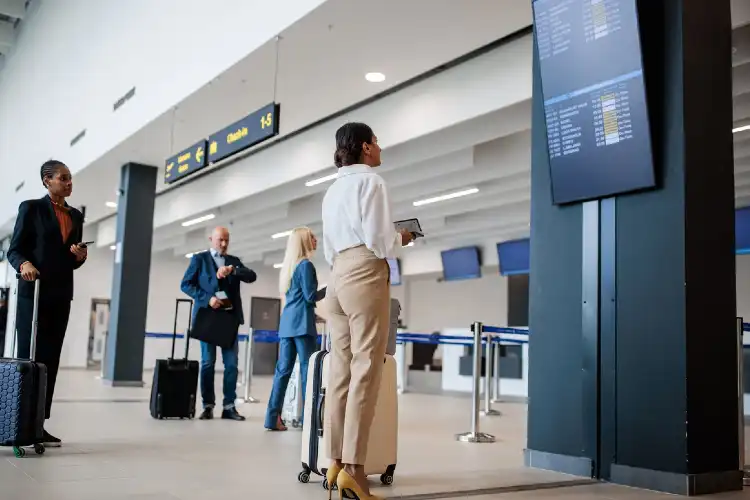 É importante ter cuidado no aeroporto, para conferir possíveis atrasos no voo