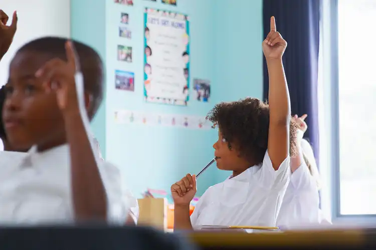 Alunos de uma escola privada internacional em Portugal