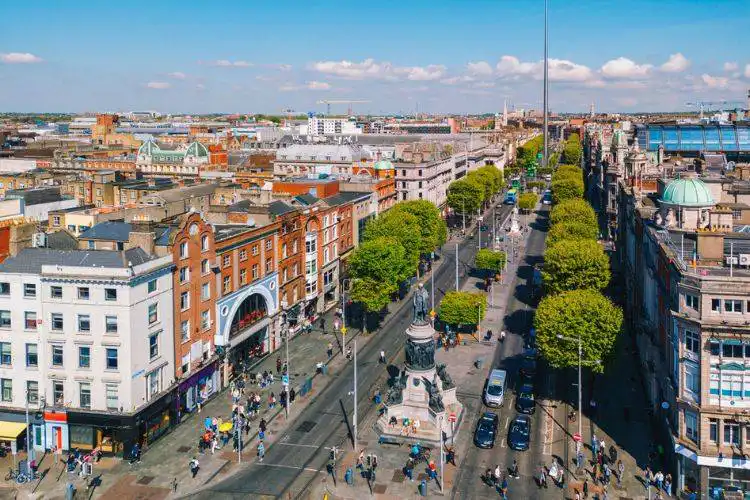Visão aérea de um dos bairros para morar em Dublin.