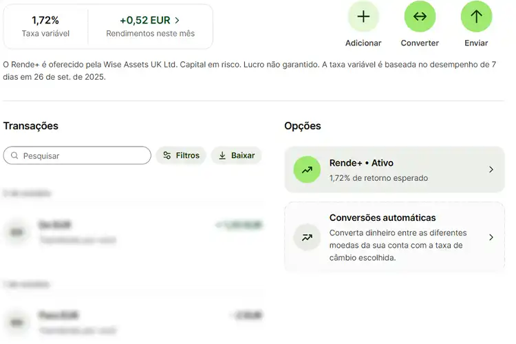 Rende+ Wise sendo utilizado em um navegador