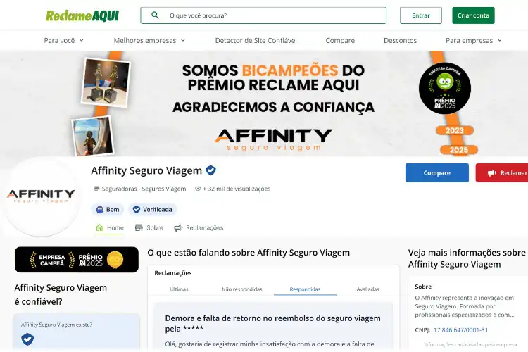 Affinity no Reclame aqui