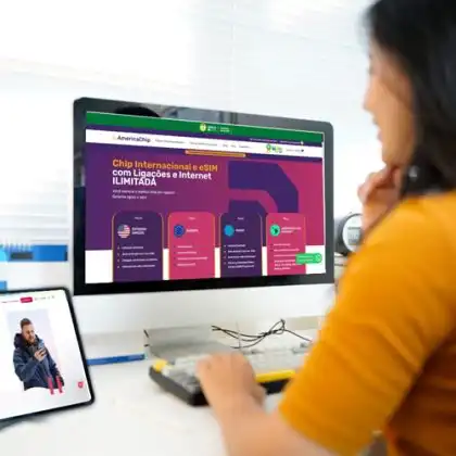 Acessando site da Holafly e America Chip