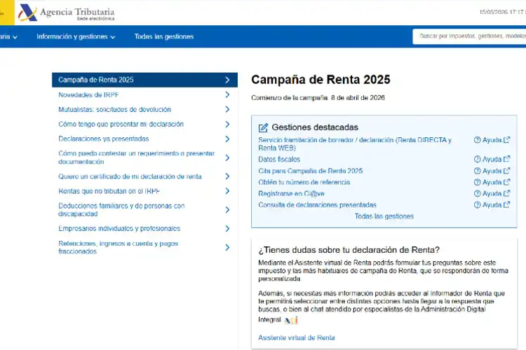 A Agencia Tributaria Espanhola é a responsável pelo exercício fiscal dos residentes do país.
